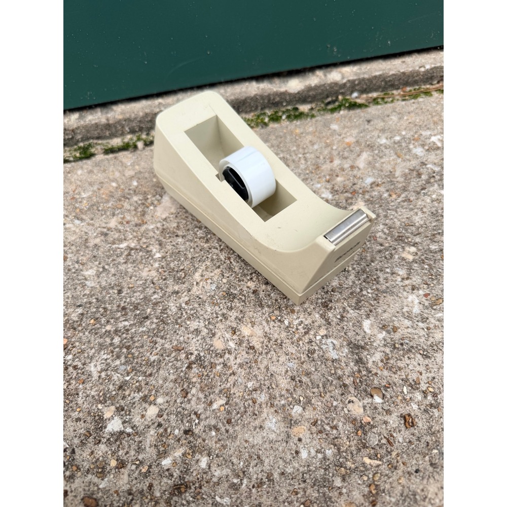 Scotch 3M C-38 Desktop Tape Dispenser Weighted Beige Tan Vintage Office USA Made